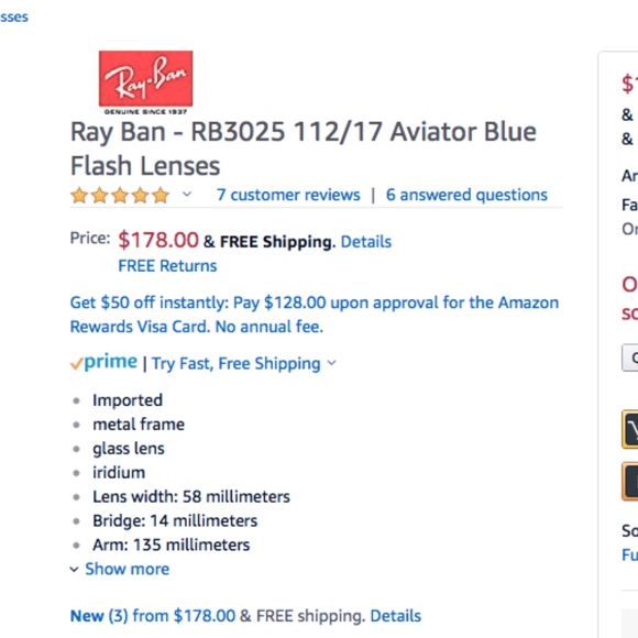 Ray-Ban Aviator Blue Flash Lenses - Picture 4 of 4
